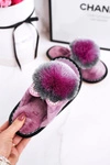 Dziecięce Klapki Papcie Z Pomponem Fioletowe Cinderella