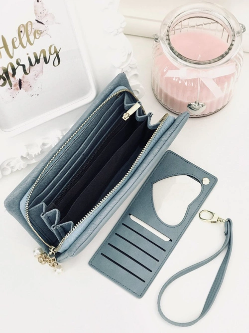 Duży Damski Niebieski Portfel