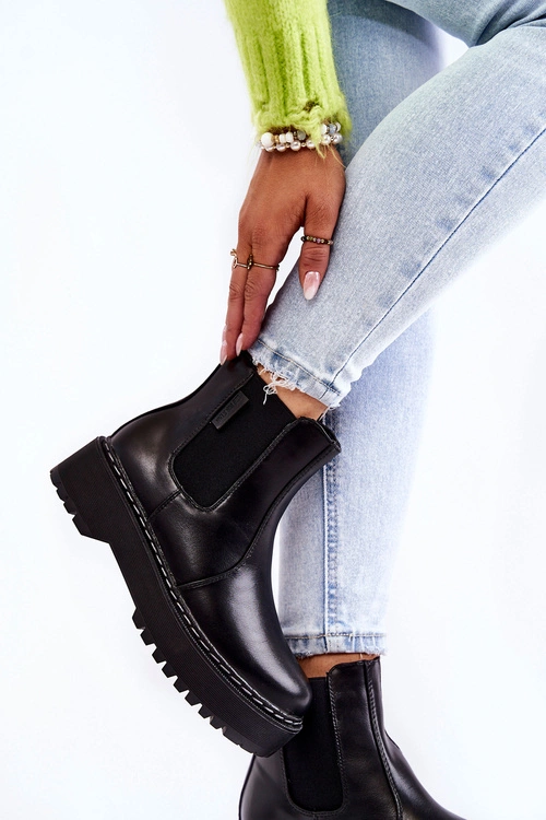 Ocieplane Wsuwane Botki Big Star II274101 Czarne