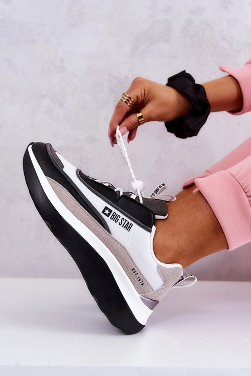 Sportowe Buty Sneakersy Big Star JJ274998 Biało-Czarne
