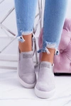 Damskie Snekersy Trampki Lu Boo Wsuwane Szare Kaori