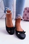 Baleriny Damskie Eleganckie Czarne LaDonna