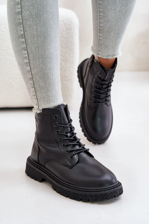 Ocieplane Botki Workery Damskie Big Star OO274A126 Czarne