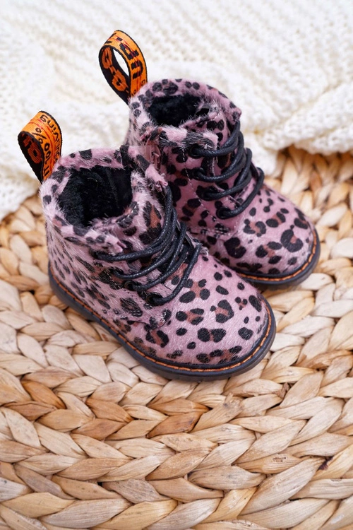 Dziecięce Botki z Suwakiem Różowe W Panterkę Lilo