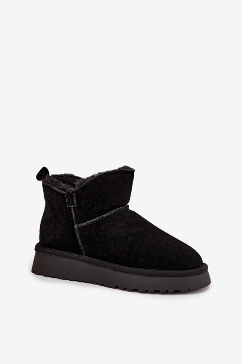 Śniegowce Z Naturalnego Zamszu Ocieplane Futerkiem Vinceza 97961 Czarne