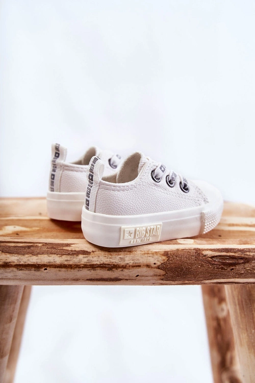 Dziecięce Skórzane Trampki BIG STAR KK374058 Białe