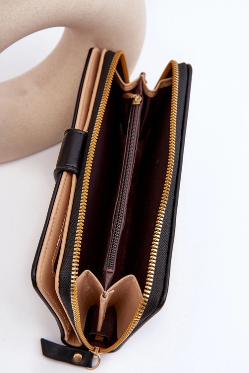 Duży Portfel Damski Czarny Sopheia