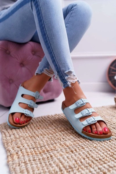 Damskie Klapki Jasno Niebieskie Big Star DD274137