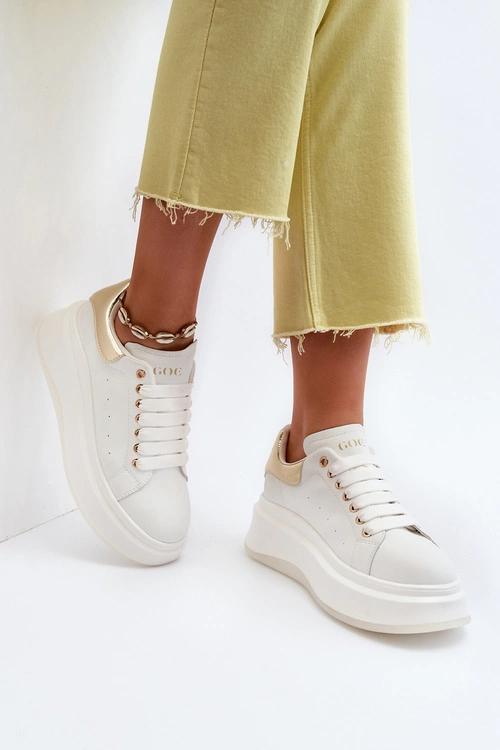 Skórzane Sneakersy Damskie GOE NN2N4031 Białe