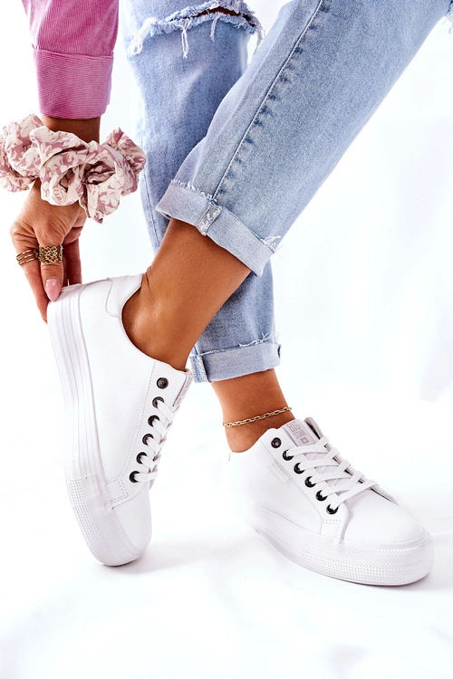 Damskie Trampki Na Platformie BIG STAR II274348 Białe