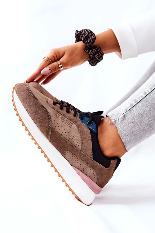 Buty Sportowe Memory Foam Big Star II274407 Brązowo-Czarne