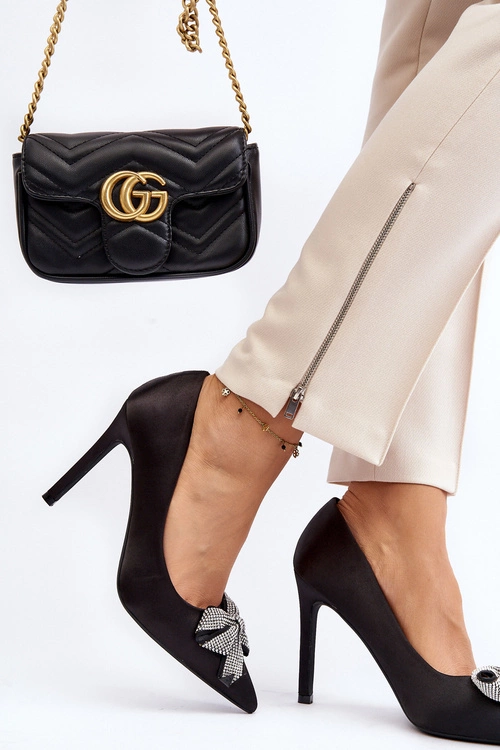 Szpilki Z Kokardą Czarne Fairine