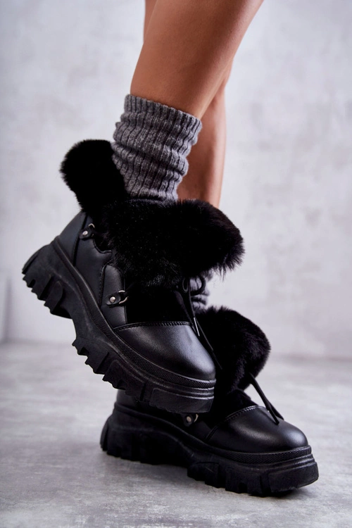 Ocieplane Botki Trapery Czarne Charles