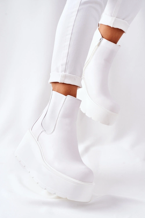 Ocieplane Botki Białe Montiano