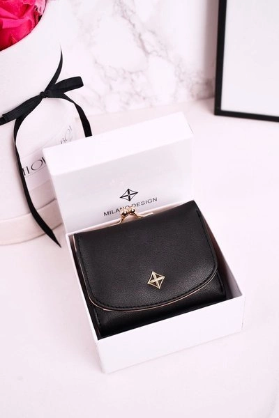 Mały Portfel Damski Zapinany Na Bigiel MILANO Czarny