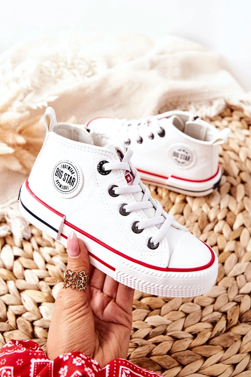 Dziecięce Wysokie Trampki BIG STAR II374004 Białe