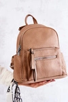 Skórzany Plecak Na Suwak Beżowy Karlee