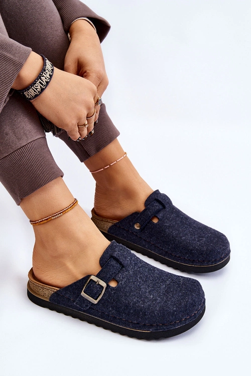 Damskie Papcie Klapki Profilaktyczne Inblu DJ-07-041 Granatowe