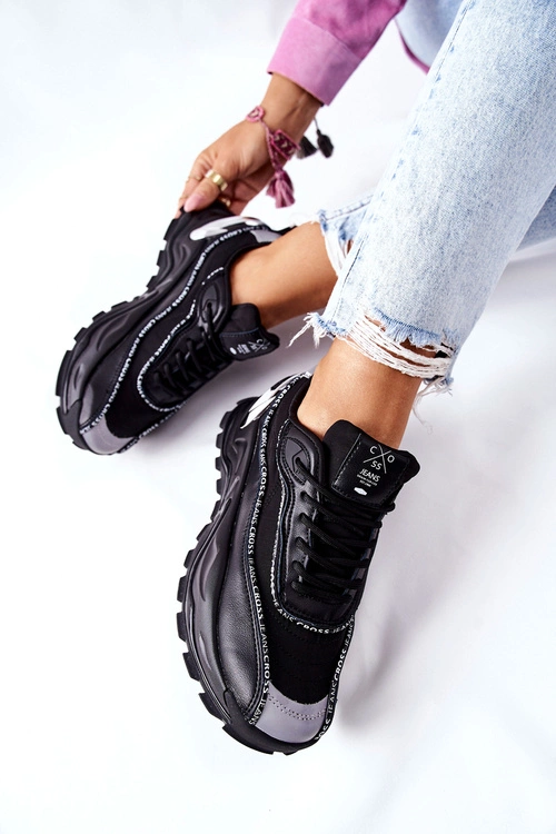 Damskie Sportowe Buty Cross Jeans II2R4018C Czarne
