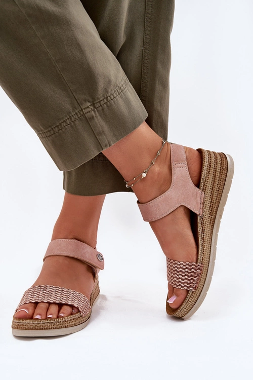 Sandały Damskie Na Koturnie Inblu RV000014 Różowe