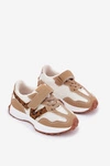 Sneakersy Dziecięce Na Rzep Panterka Ciemnobeżowe Tezzu