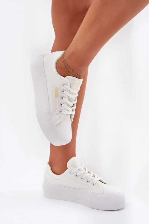 Trampki Damskie Na Platformie Lee Cooper LCW-25-31-3450L Białe