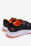 Klasyczne Męskie Sportowe Buty Sznurowane Czarno-Pomarańczowe Jasper