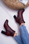 Botki Damskie Na Obcasie Sergio Leone Bordowe BT537