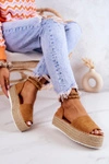Sandałki Espadryle Na Platformie Camel Jeannie