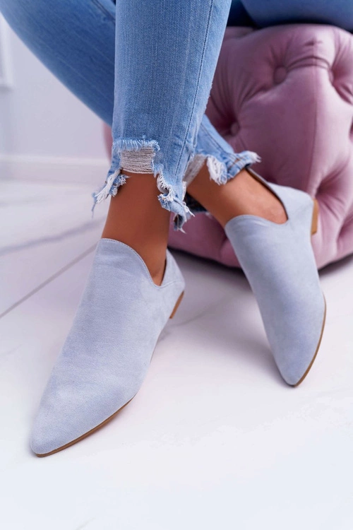 Botki Damskie Lu Boo Z Wycięciami Błękitne Chelsea