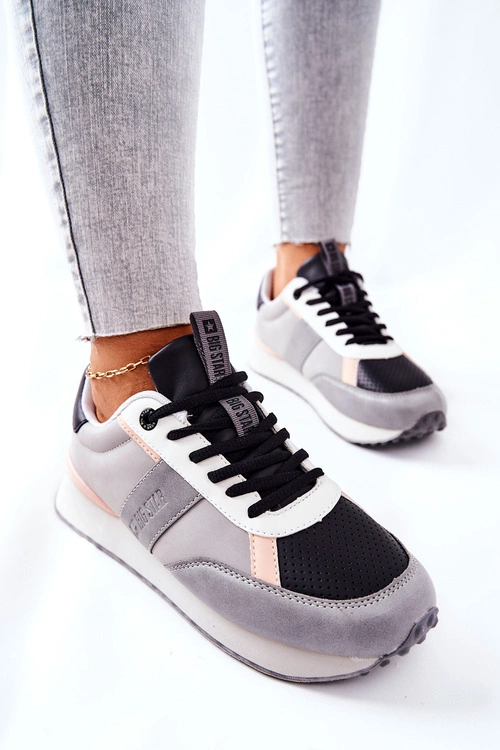 Sportowe Buty Memory Foam Big Star II274398 Szaro-Czarne