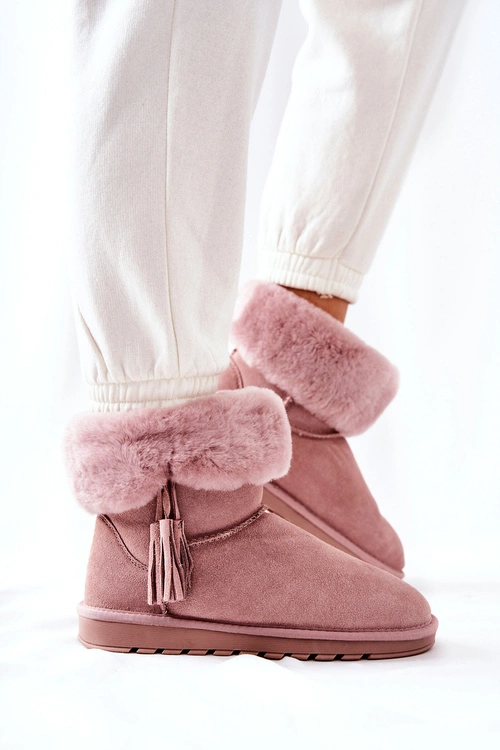Śniegowce Ocieplane Frędzle Różowe Sorella