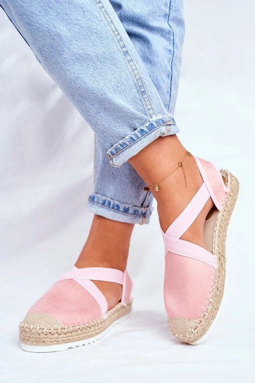 Espadryle Damskie z wycięciem Różowe Motive