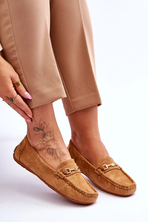 Zamszowe Mokasyny Z Ozdobą Brązowe Eleina