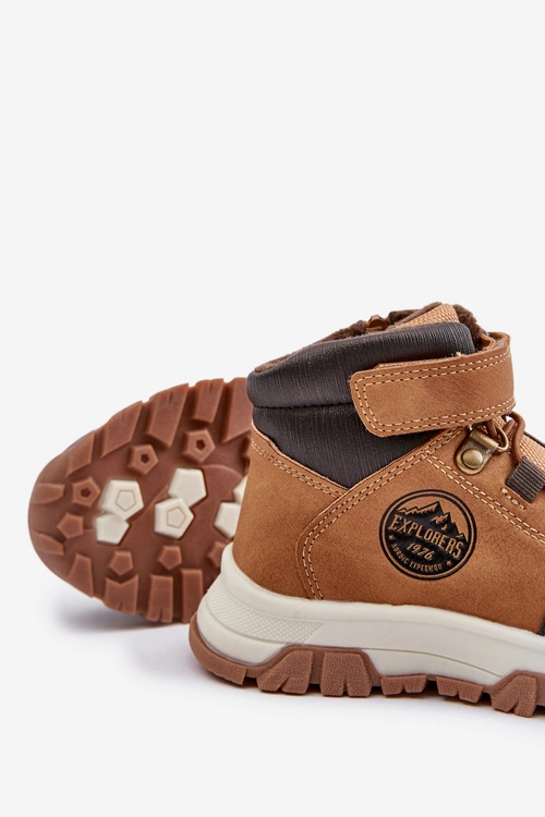 Ocieplane Dziecięce Buty Zimowe Trekkingowe Na Zamek Camel Temisha