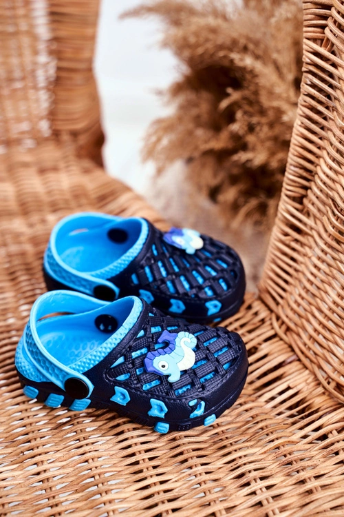 Klapki Dziecięce Piankowe Kroksy Granatowe Konik Morski