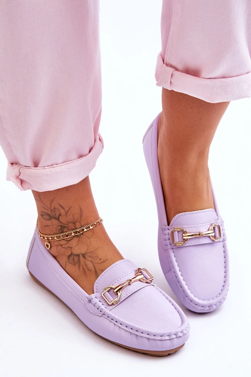 Klasyczne Skórzane Mokasyny Fioletowe Verona