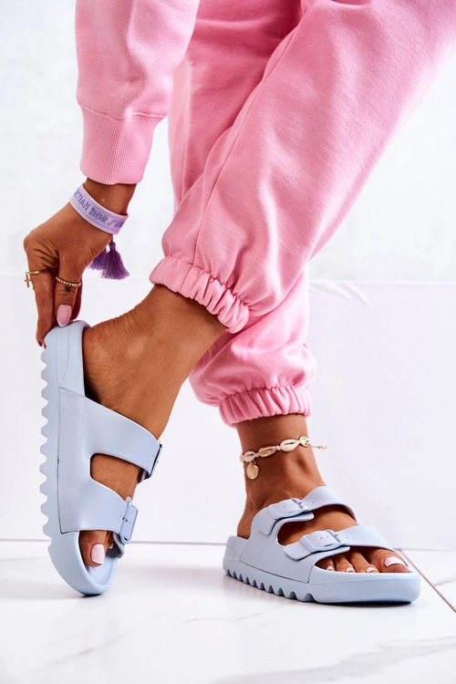 Gumowe Klapki Na Platformie Niebieskie Westie