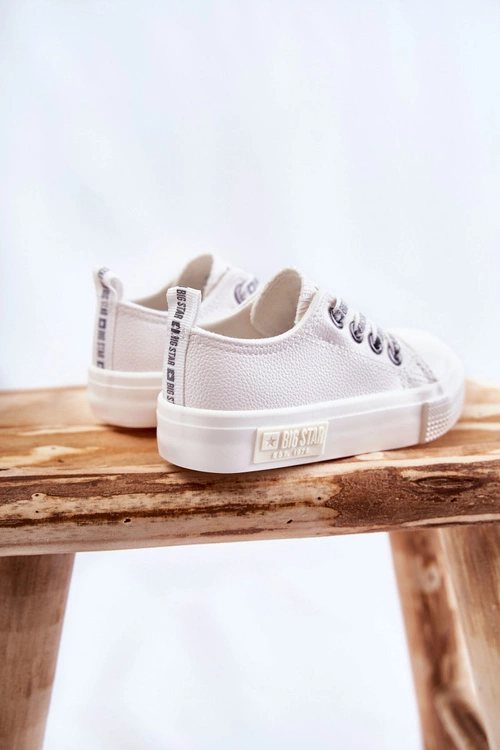 Dziecięce Skórzane Trampki BIG STAR KK374060 Białe