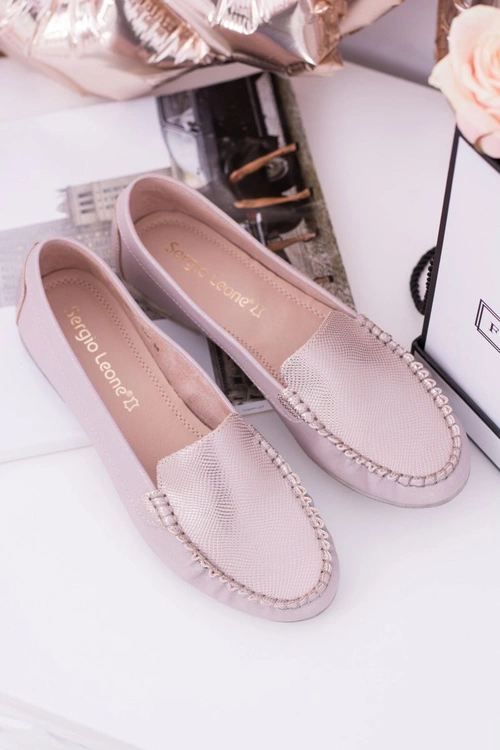 Sergio Leone Mokasyny Damskie Różowe Irmany