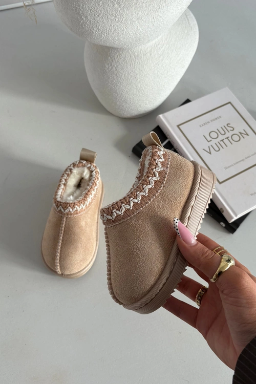 Śniegowce Dziecięce Z Haftem Beżowe Prina