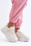 Sneakersy Damskie Na Masywnej Platformie Beżowe Agnenia