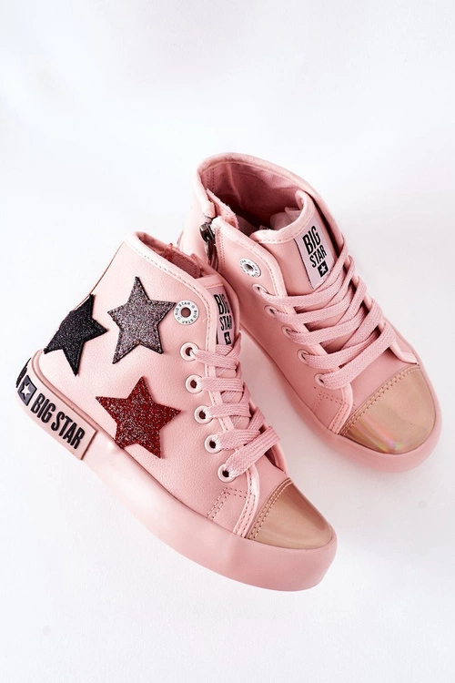 Dziecięce Wysokie Trampki Z Suwakiem BIG STAR II374030 Różowe