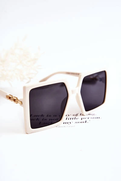 Duże Okulary Przeciwsłoneczne Kwadratowe V130043 Białe