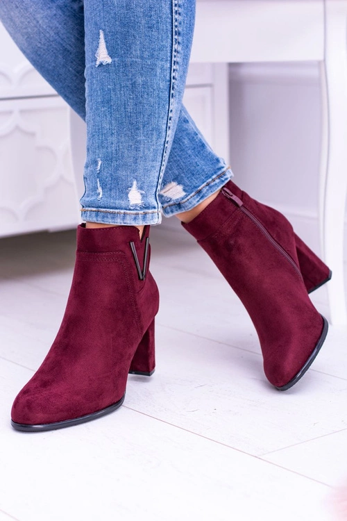 Sergio Leone Bordowe Botki Na Słupku Zamsz Valentia