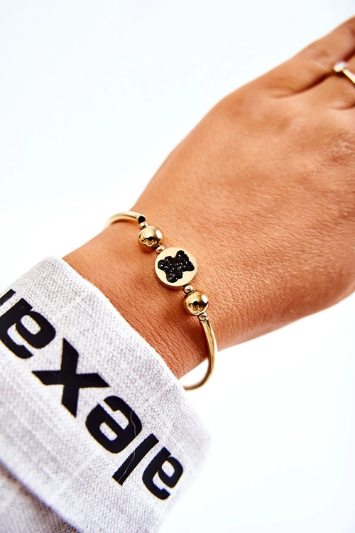 Modna Regulowana Bransoletka Z Misiem Złota