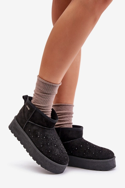 Śniegowce Ze Zdobieniem Na Platformie Big Star OO274A105 Czarne