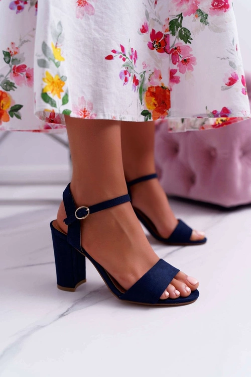 Sandały Damskie Zamszowe Granatowe Baloo