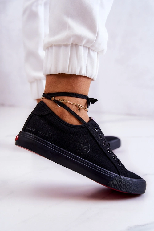 Damskie Tenisówki Materiałowe Cross Jeans JJ2R4049C Czarne