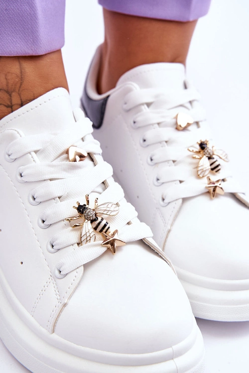 Damskie Buty Sportowe Na Masywnej Platformie Biało-Czarne Chante